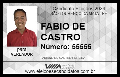 Candidato FABIO DE CASTRO 2024 - SÃO LOURENÇO DA MATA - Eleições