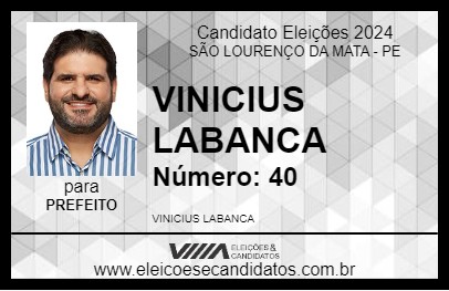 Candidato VINICIUS LABANCA 2024 - SÃO LOURENÇO DA MATA - Eleições