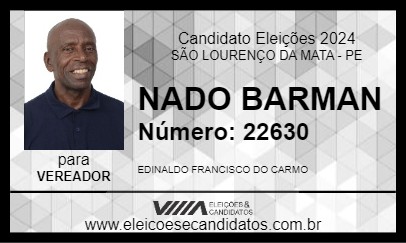 Candidato NADO BARMAN 2024 - SÃO LOURENÇO DA MATA - Eleições