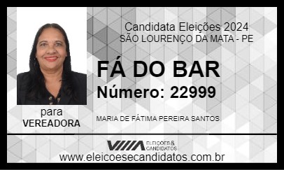 Candidato FÁ DO BAR 2024 - SÃO LOURENÇO DA MATA - Eleições