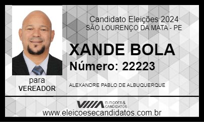 Candidato XANDE BOLA 2024 - SÃO LOURENÇO DA MATA - Eleições