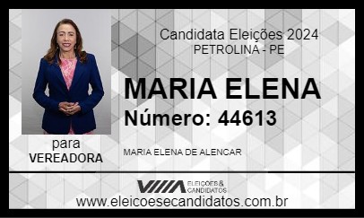 Candidato MARIA ELENA 2024 - PETROLINA - Eleições