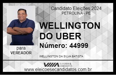 Candidato WELLINGTON  DO UBER 2024 - PETROLINA - Eleições