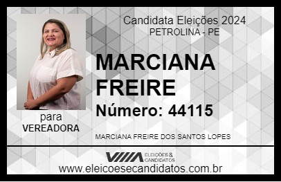 Candidato MARCIANA FREIRE 2024 - PETROLINA - Eleições