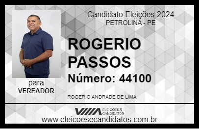 Candidato ROGERIO PASSOS 2024 - PETROLINA - Eleições