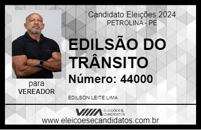 Candidato EDILSÃO DO TRÂNSITO 2024 - PETROLINA - Eleições