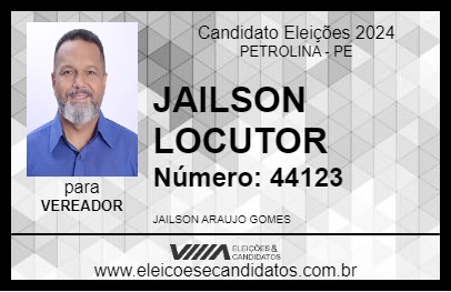 Candidato JAILSON LOCUTOR 2024 - PETROLINA - Eleições