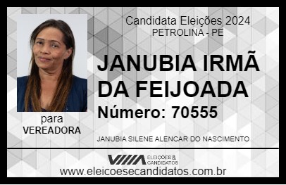 Candidato JANUBIA IRMÃ DA FEIJOADA 2024 - PETROLINA - Eleições