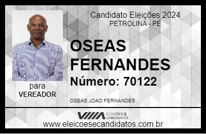 Candidato OSEAS FERNANDES 2024 - PETROLINA - Eleições