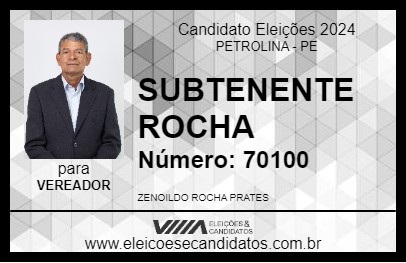 Candidato SUBTENENTE ROCHA 2024 - PETROLINA - Eleições