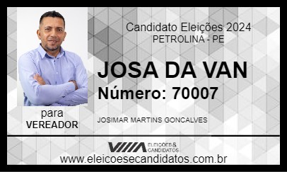 Candidato JOSA DA VAN 2024 - PETROLINA - Eleições