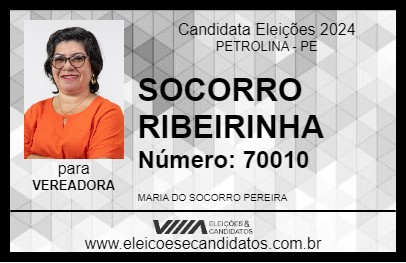 Candidato SOCORRO RIBEIRINHA 2024 - PETROLINA - Eleições