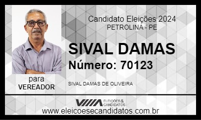 Candidato SIVAL DAMAS 2024 - PETROLINA - Eleições