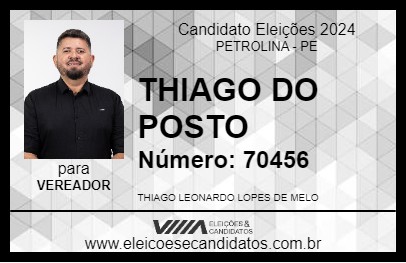 Candidato THIAGO DO POSTO 2024 - PETROLINA - Eleições