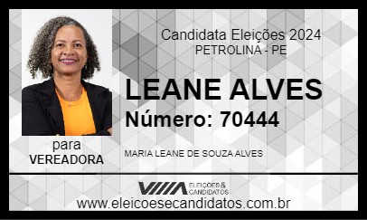 Candidato LEANE ALVES 2024 - PETROLINA - Eleições