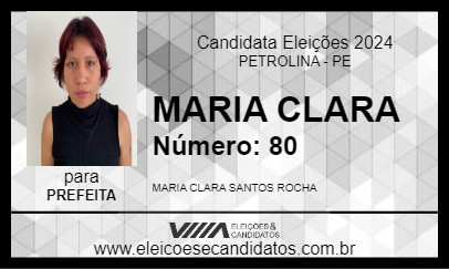 Candidato MARIA CLARA 2024 - PETROLINA - Eleições