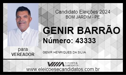 Candidato GENIR BARRÃO 2024 - BOM JARDIM - Eleições