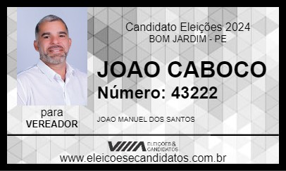 Candidato JOAO CABOCO 2024 - BOM JARDIM - Eleições