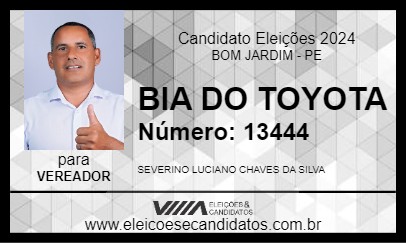 Candidato BIA DO TOYOTA 2024 - BOM JARDIM - Eleições