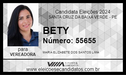 Candidato BETY 2024 - SANTA CRUZ DA BAIXA VERDE - Eleições