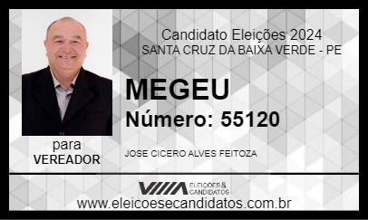 Candidato MEGEU 2024 - SANTA CRUZ DA BAIXA VERDE - Eleições