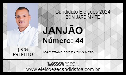 Candidato JANJÃO 2024 - BOM JARDIM - Eleições