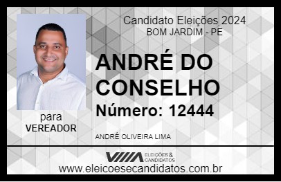 Candidato ANDRÉ DO CONSELHO 2024 - BOM JARDIM - Eleições