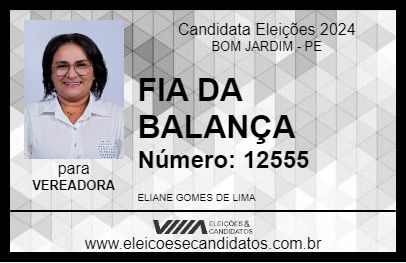 Candidato FIA DA BALANÇA 2024 - BOM JARDIM - Eleições