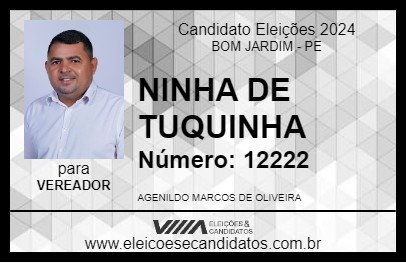 Candidato NINHA DE TUQUINHA 2024 - BOM JARDIM - Eleições