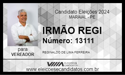 Candidato IRMÃO REGI 2024 - MARAIAL - Eleições