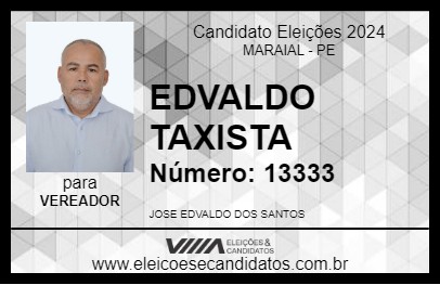 Candidato EDVALDO TAXISTA 2024 - MARAIAL - Eleições