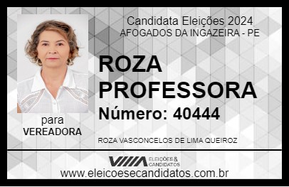 Candidato ROZA PROFESSORA 2024 - AFOGADOS DA INGAZEIRA - Eleições