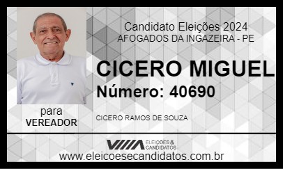 Candidato CICERO MIGUEL 2024 - AFOGADOS DA INGAZEIRA - Eleições