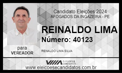 Candidato REINALDO LIMA 2024 - AFOGADOS DA INGAZEIRA - Eleições