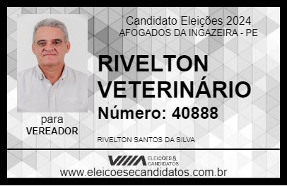 Candidato RIVELTON VETERINÁRIO 2024 - AFOGADOS DA INGAZEIRA - Eleições