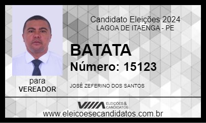 Candidato BATATA 2024 - LAGOA DE ITAENGA - Eleições