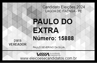 Candidato PAULO DO EXTRA 2024 - LAGOA DE ITAENGA - Eleições