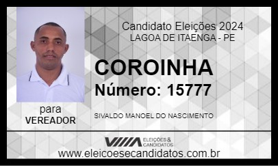 Candidato COROINHA 2024 - LAGOA DE ITAENGA - Eleições