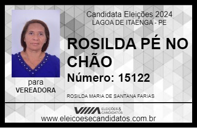 Candidato ROSILDA PÉ NO CHÃO 2024 - LAGOA DE ITAENGA - Eleições