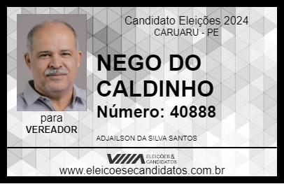 Candidato NEGO DO CALDINHO 2024 - CARUARU - Eleições