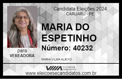 Candidato MARIA DO ESPETINHO 2024 - CARUARU - Eleições