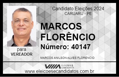 Candidato MARCOS FLORÊNCIO 2024 - CARUARU - Eleições