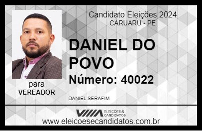 Candidato DANIEL DO POVO 2024 - CARUARU - Eleições