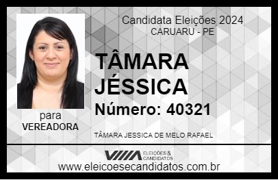 Candidato TÂMARA JÉSSICA 2024 - CARUARU - Eleições