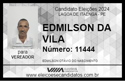 Candidato EDMILSON DA VILA 2024 - LAGOA DE ITAENGA - Eleições