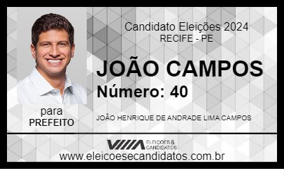 Candidato JOÃO CAMPOS 2024 - RECIFE - Eleições