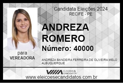 Candidato ANDREZA ROMERO 2024 - RECIFE - Eleições