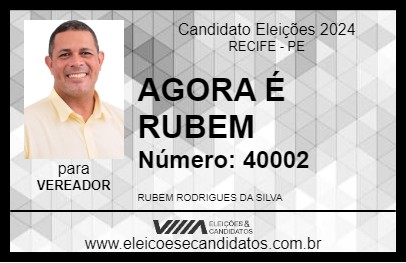 Candidato AGORA É RUBEM 2024 - RECIFE - Eleições