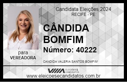 Candidato CÂNDIDA BOMFIM 2024 - RECIFE - Eleições