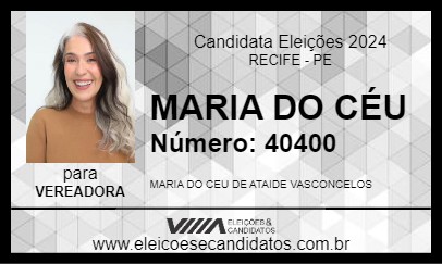 Candidato MARIA DO CÉU 2024 - RECIFE - Eleições